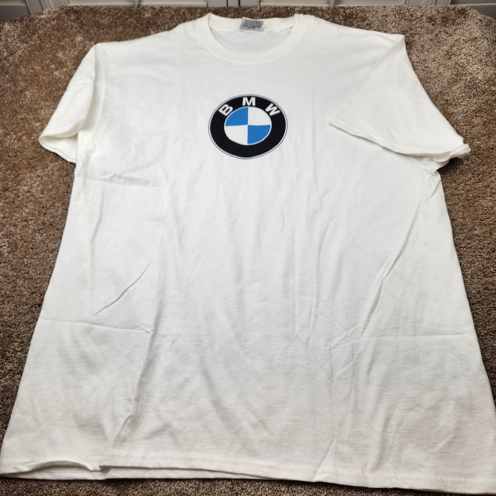 BMW Lifestyle Vintage Graphic T-Shirt Mens XL White Made in USA Logo Tee